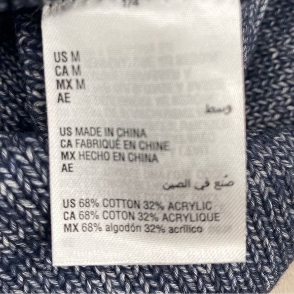 Macy’s Navy Stonewashed Crewneck Alternative Regular Fit Sweater Size Medium - Picture 7 of 9